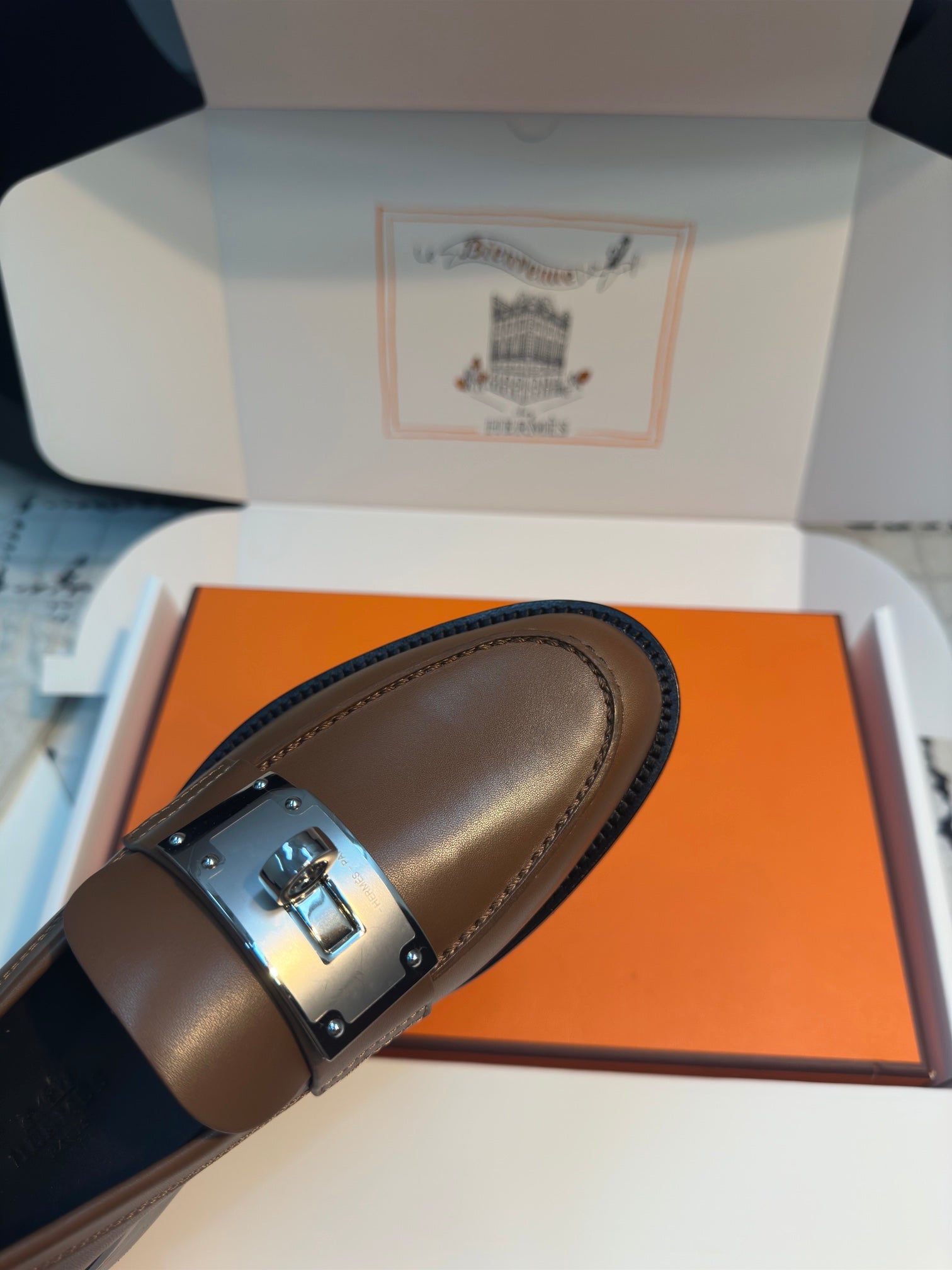 HM Hot Loafer 30mm Brown Coffee Cowhide  970665