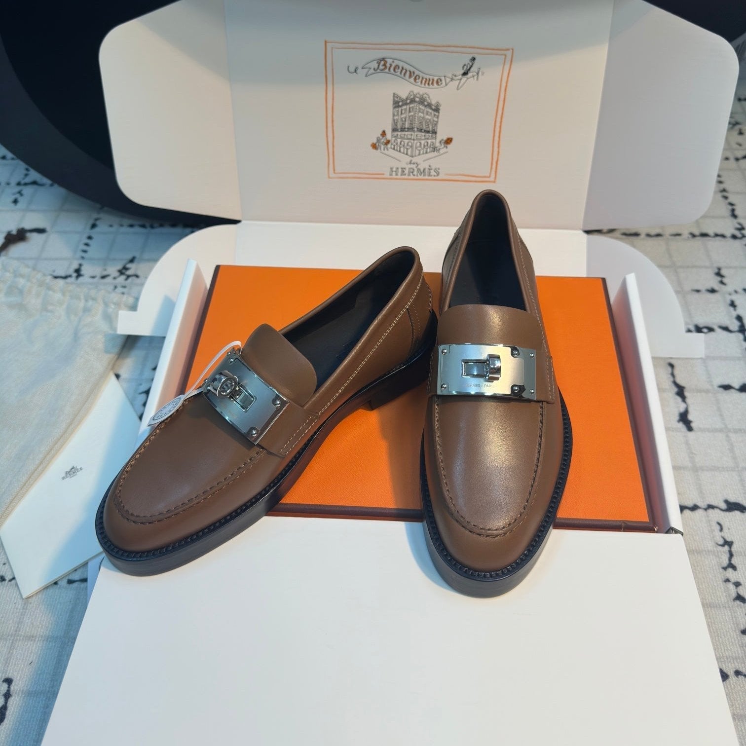 HM Hot Loafer 30mm Brown Coffee Cowhide  970665