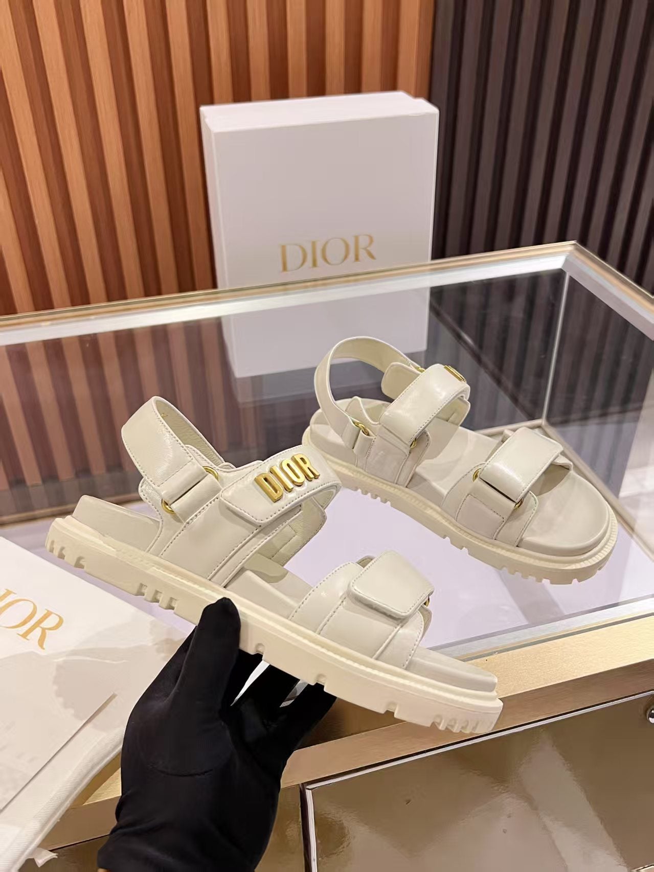 CD Dioract Sandal Quilted Cannage Calfskin and Lambskin 242446