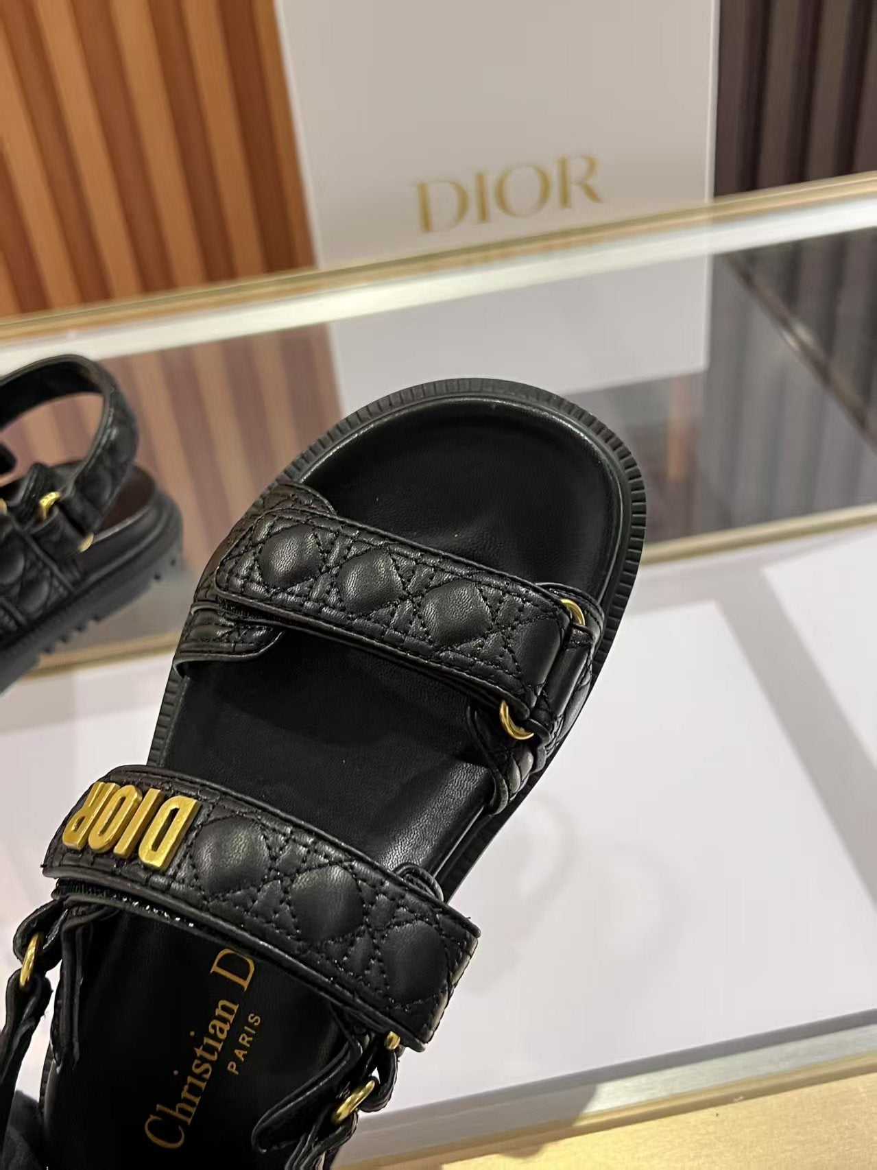 CD Dioract Sandal Quilted Cannage Calfskin and Lambskin 242446