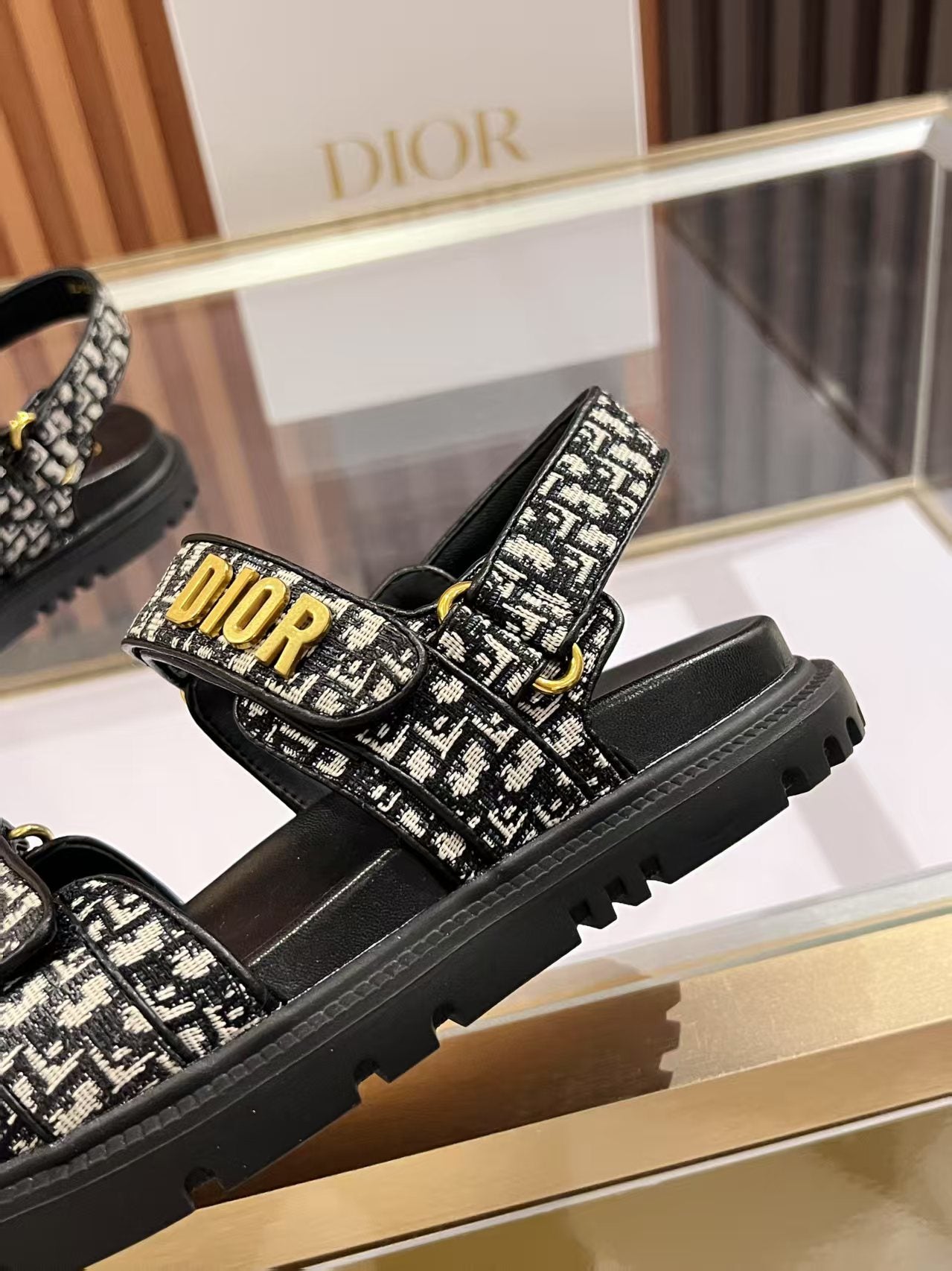 CD Dioract Sandal Monogram Canvas Fabric 242452