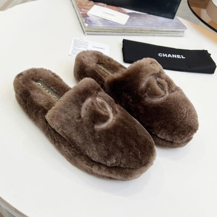 CC Slippers Dark Brown Fleece