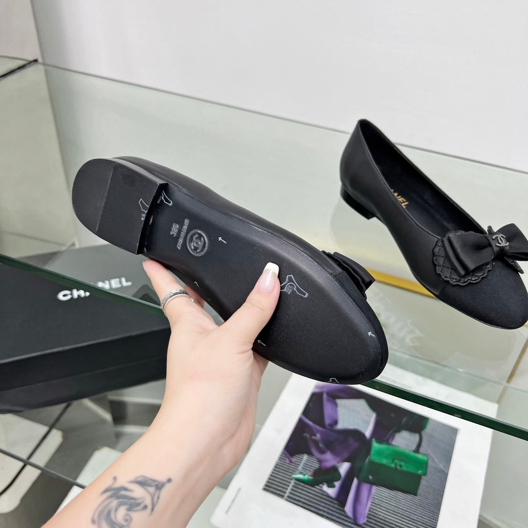 CC Ballet Flats Black Lambskin