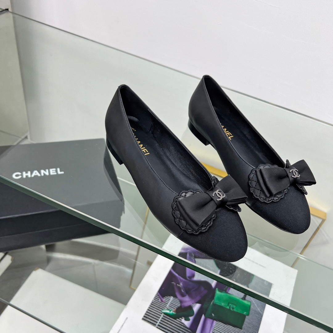 CC Ballet Flats Black Lambskin