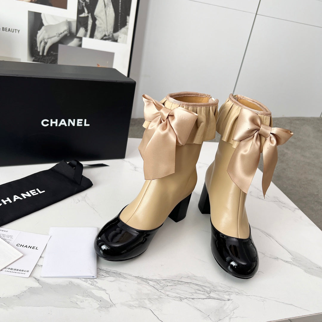 CC 25 latest low-top boots beige black sheepskin 459453