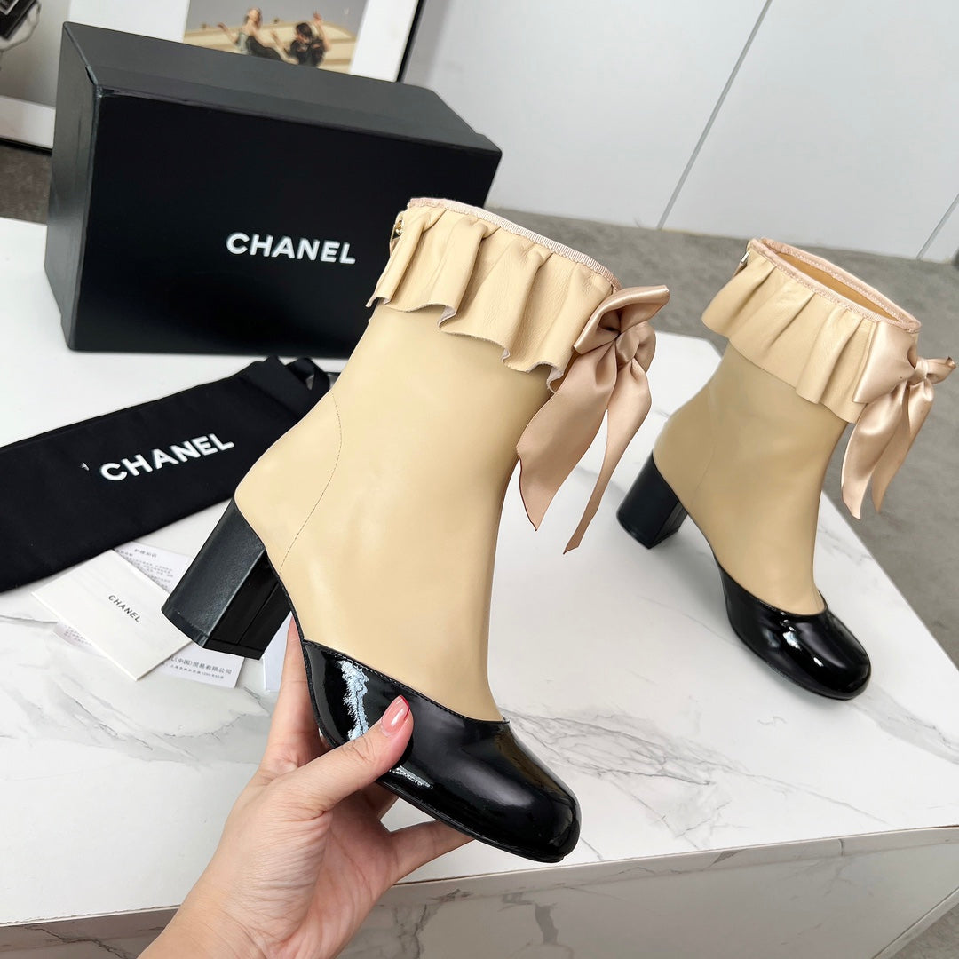 CC 25 latest low-top boots beige black sheepskin 459453