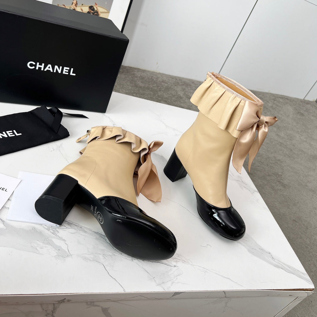 CC 25 latest low-top boots beige black sheepskin 459453