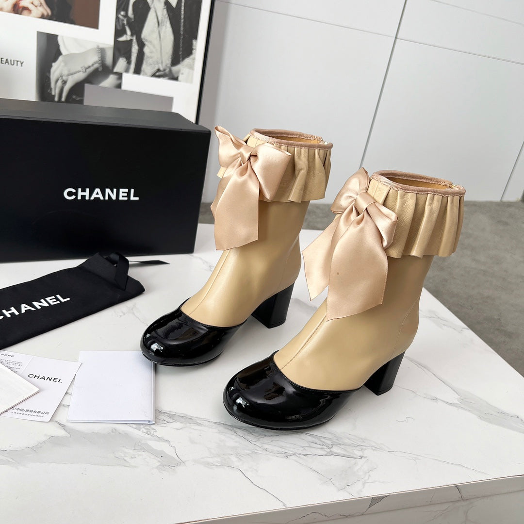 CC 25 latest low-top boots beige black sheepskin 459453