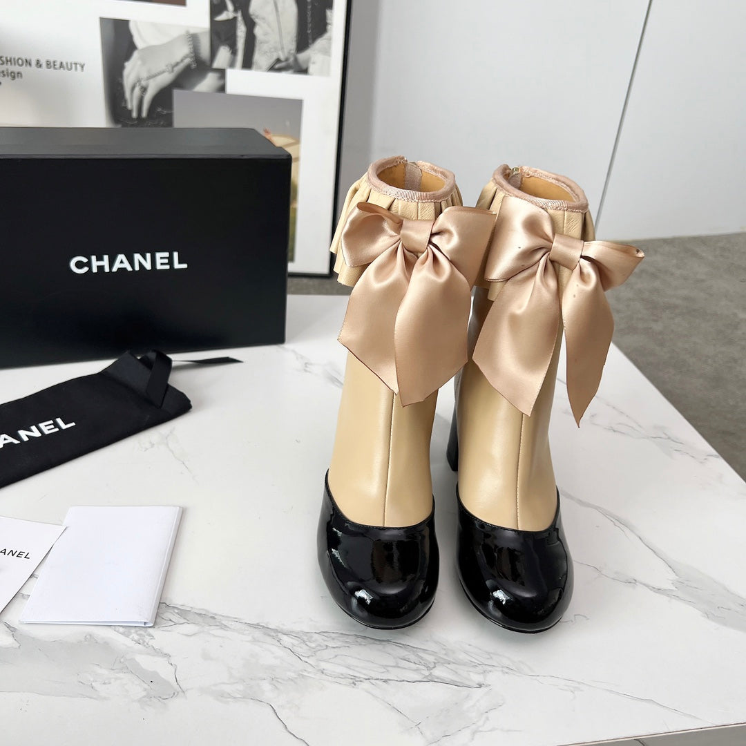 CC 25 latest low-top boots beige black sheepskin 459453