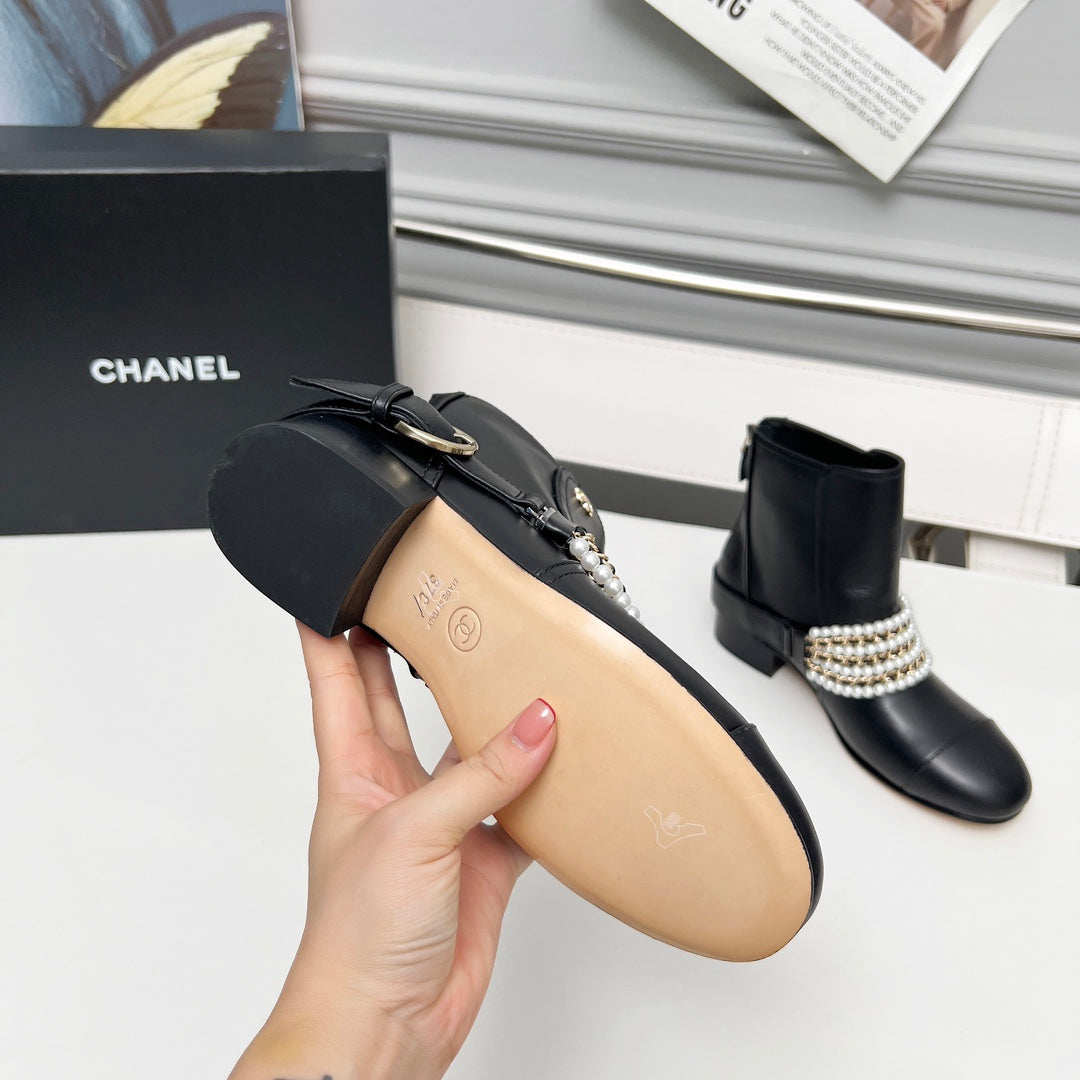 CC 25 latest low-top boots pearl black sheepskin 459472