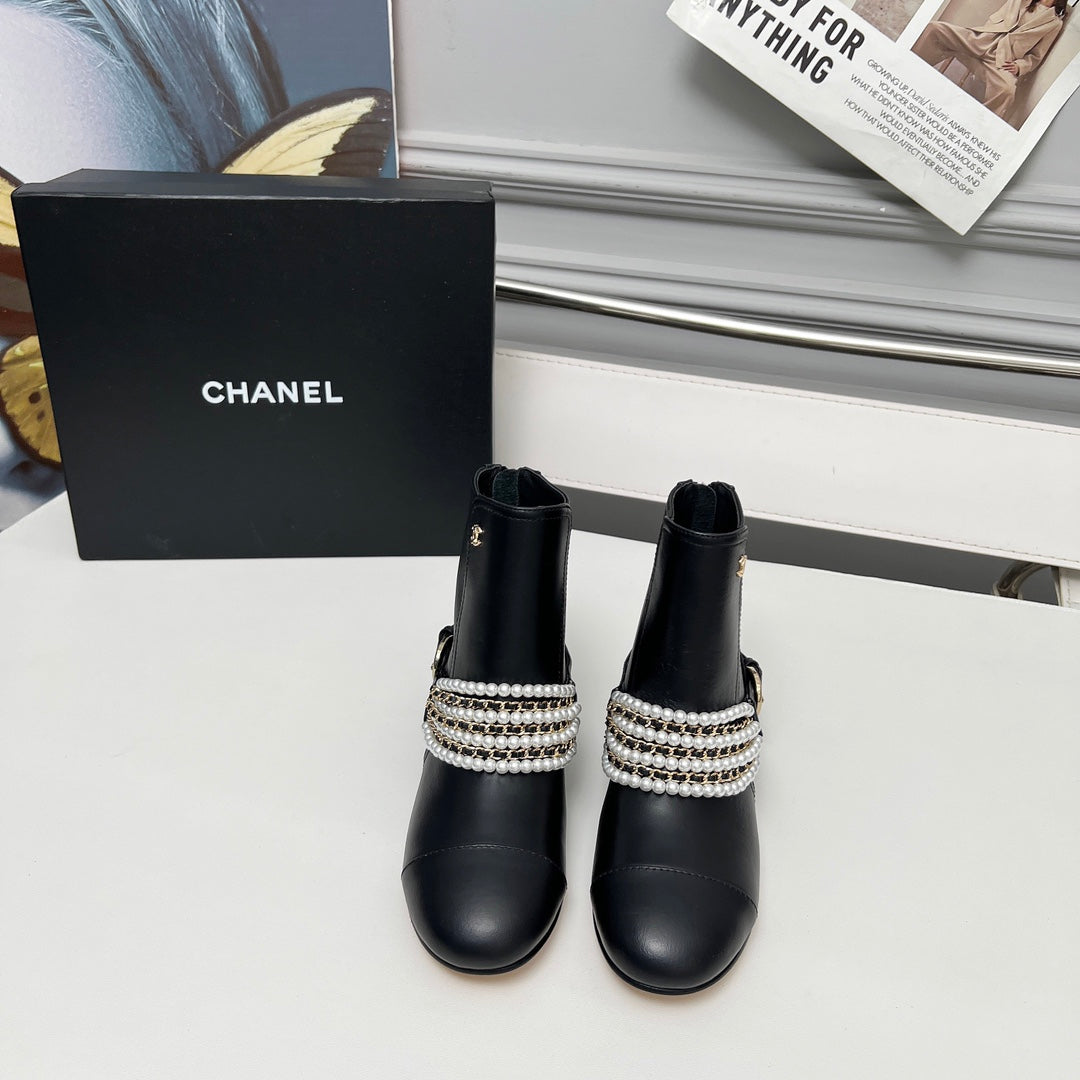 CC 25 latest low-top boots pearl black sheepskin 459472