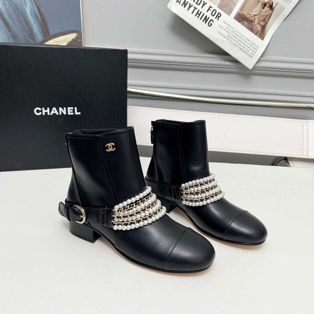 CC 25 latest low-top boots pearl black sheepskin 459472