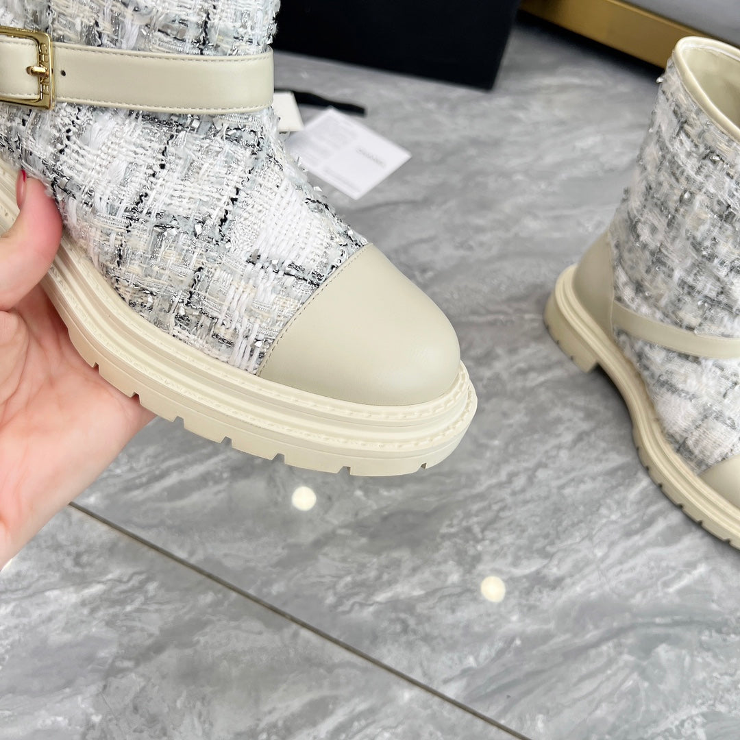 CC 25 ankle boots ivory tweed mix sheepskin 459499