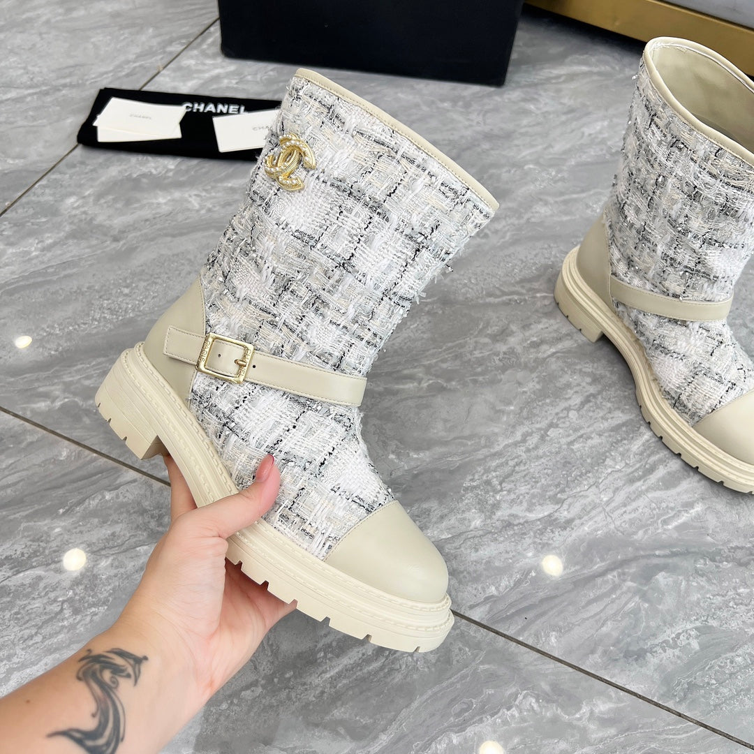 CC 25 ankle boots ivory tweed mix sheepskin 459499