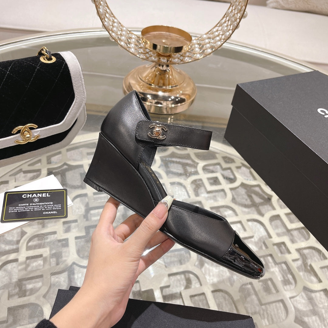 cc ballet 6cm black wedge heel