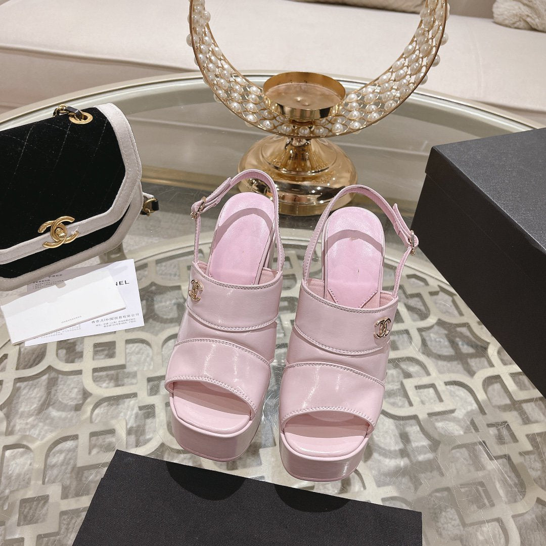 sandals pink patent crumpled lambskin
