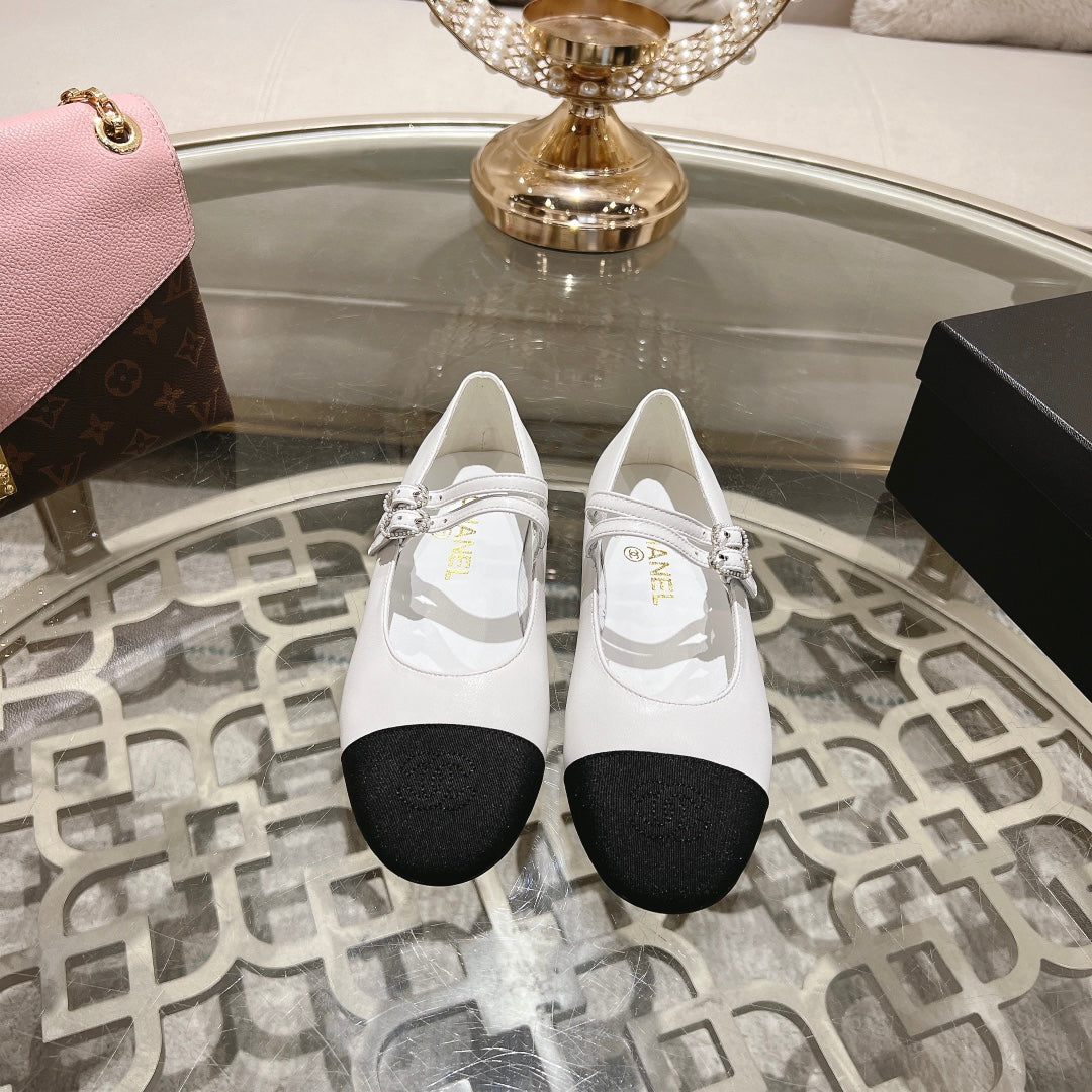 mary janes double buckle white calfskin black grosgrain