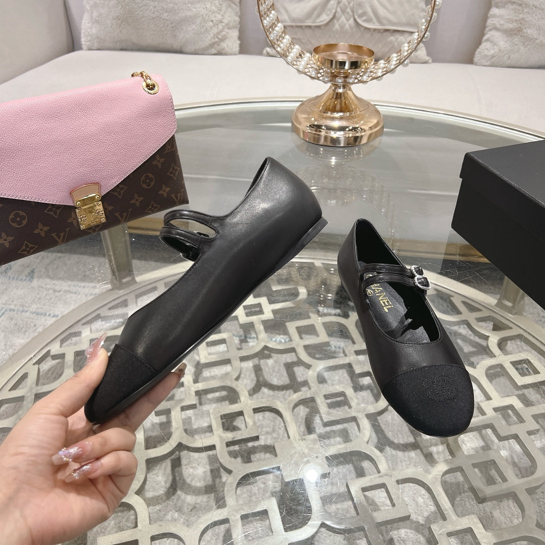 mary janes double buckle black calfskin grosgrain