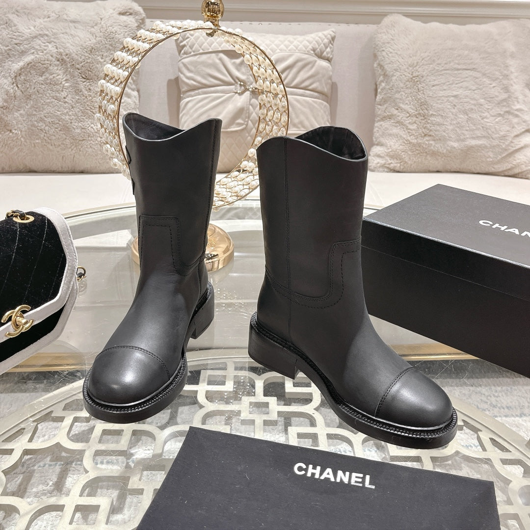 CC Ankle Boots 40mm Black Cowhide