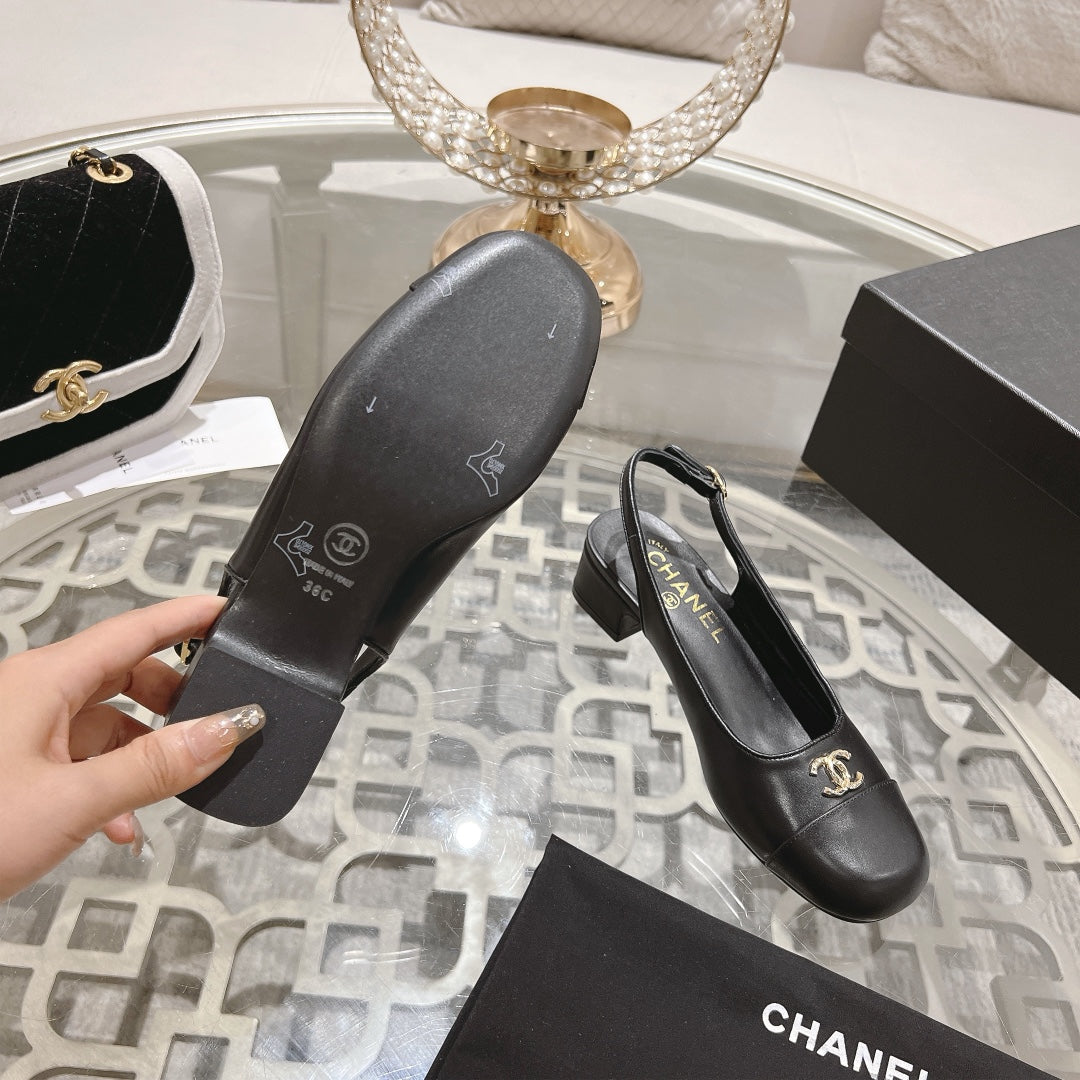 CC Slingbacks 35mm In Black Lambskin  943270