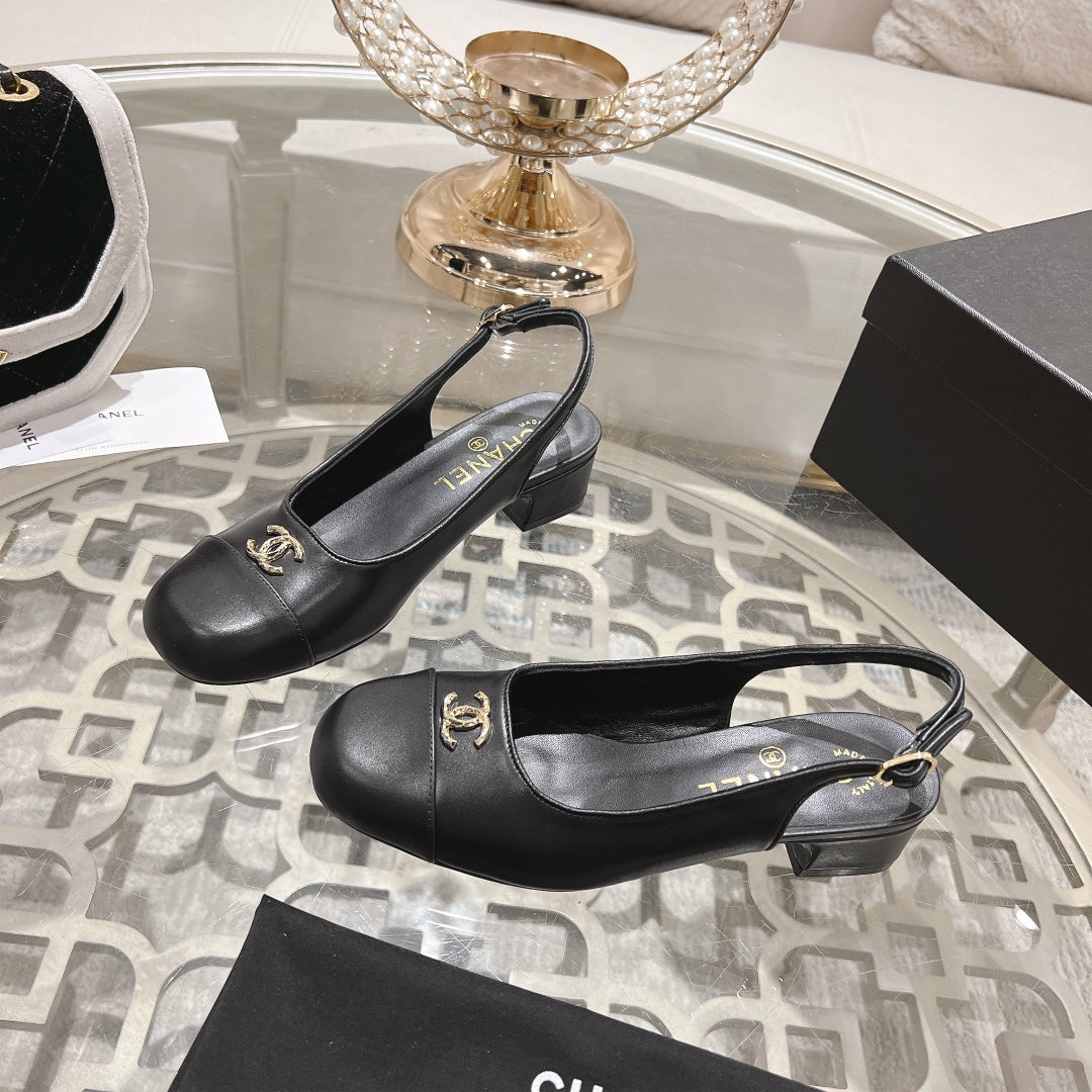 CC Slingbacks 35mm In Black Lambskin  943270