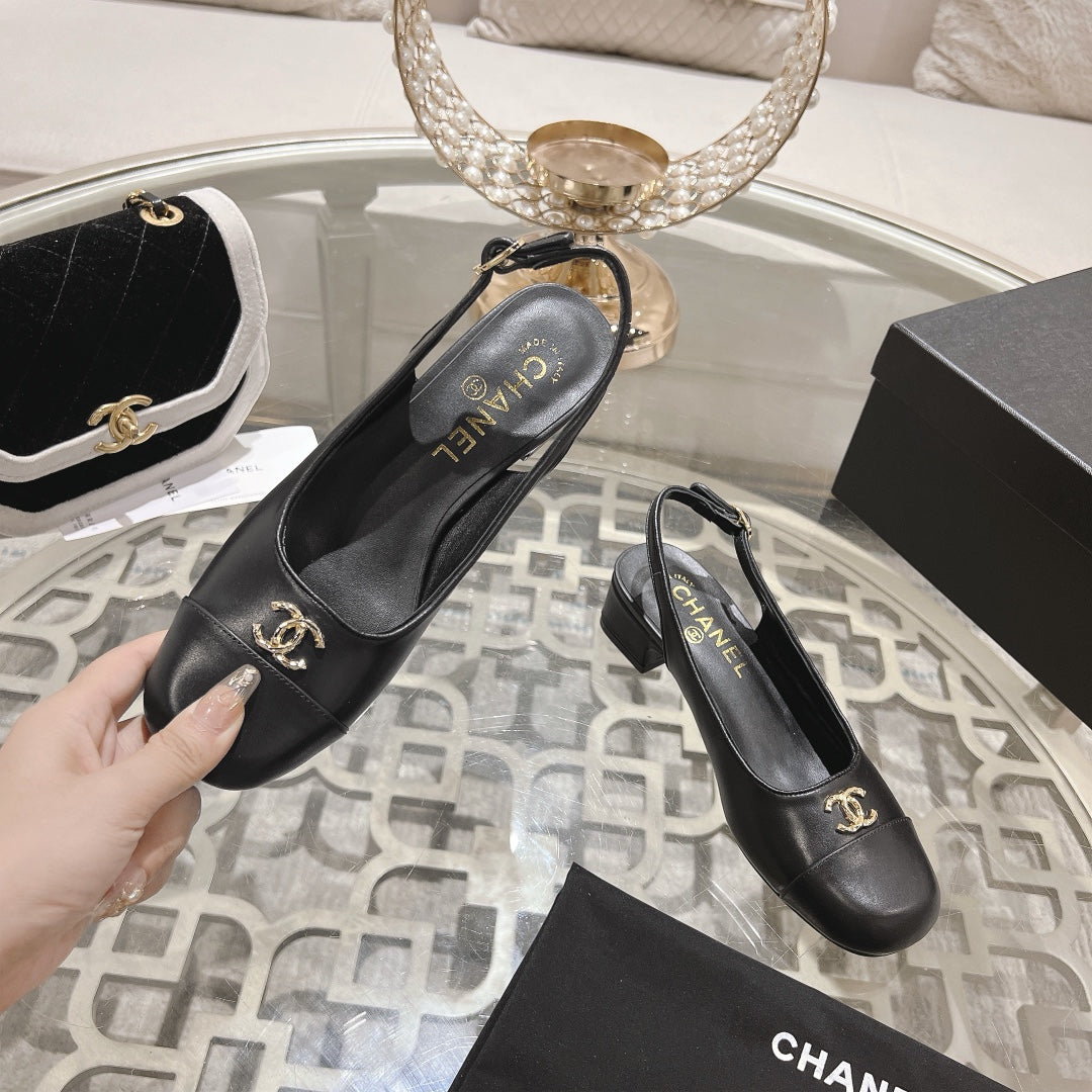 CC Slingbacks 35mm In Black Lambskin  943270