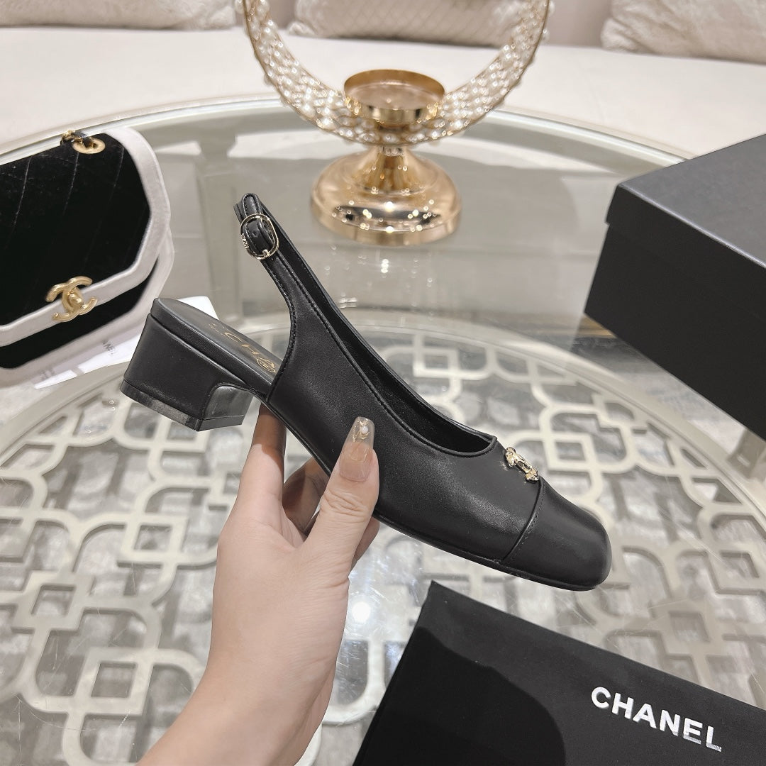 CC Slingbacks 35mm In Black Lambskin  943270