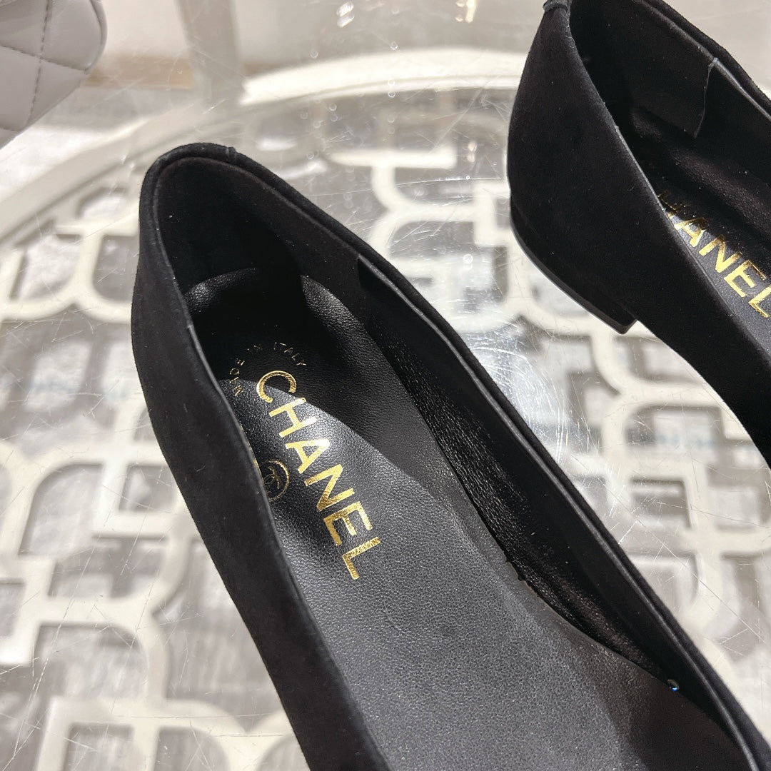 CC 25C Ballet Flats Black Suede 213337