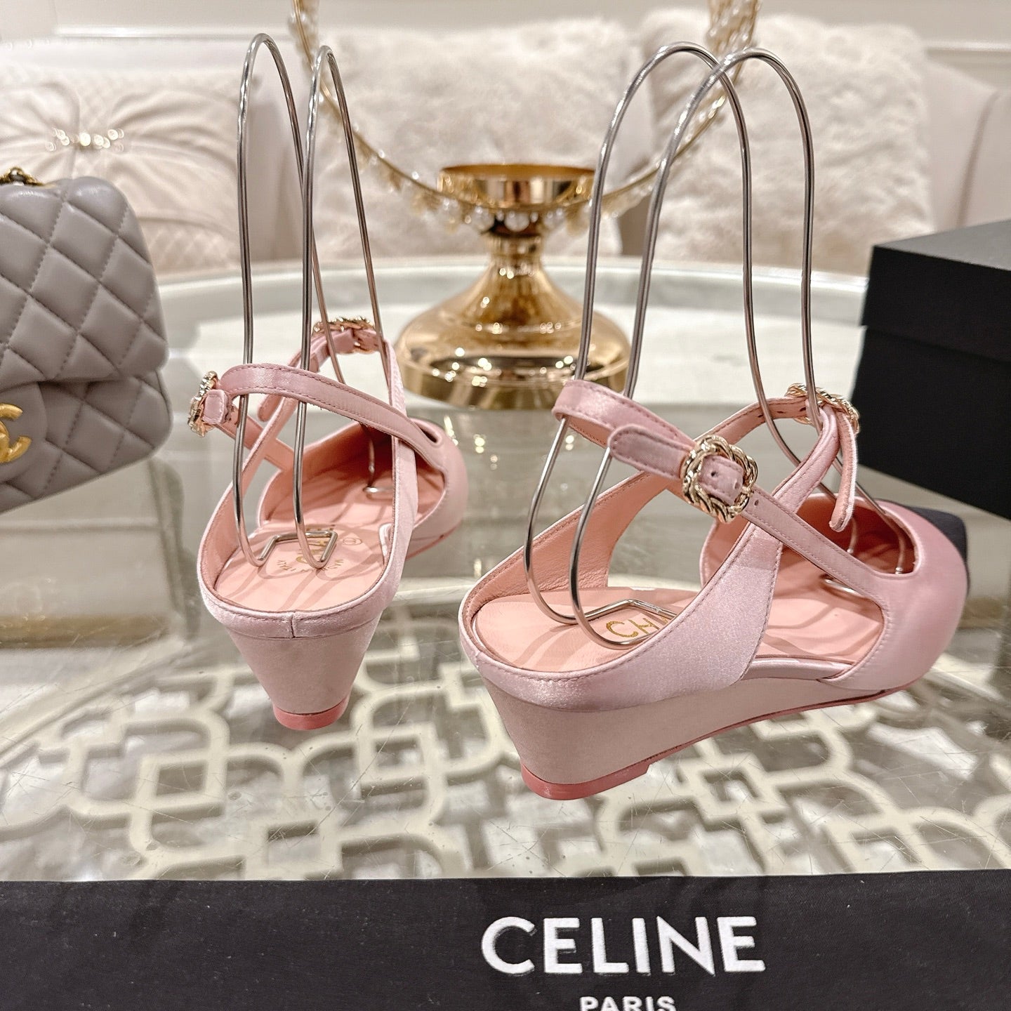 CC 25 Slingback Heel Pink Pastel Silk and Sheepskin 268922