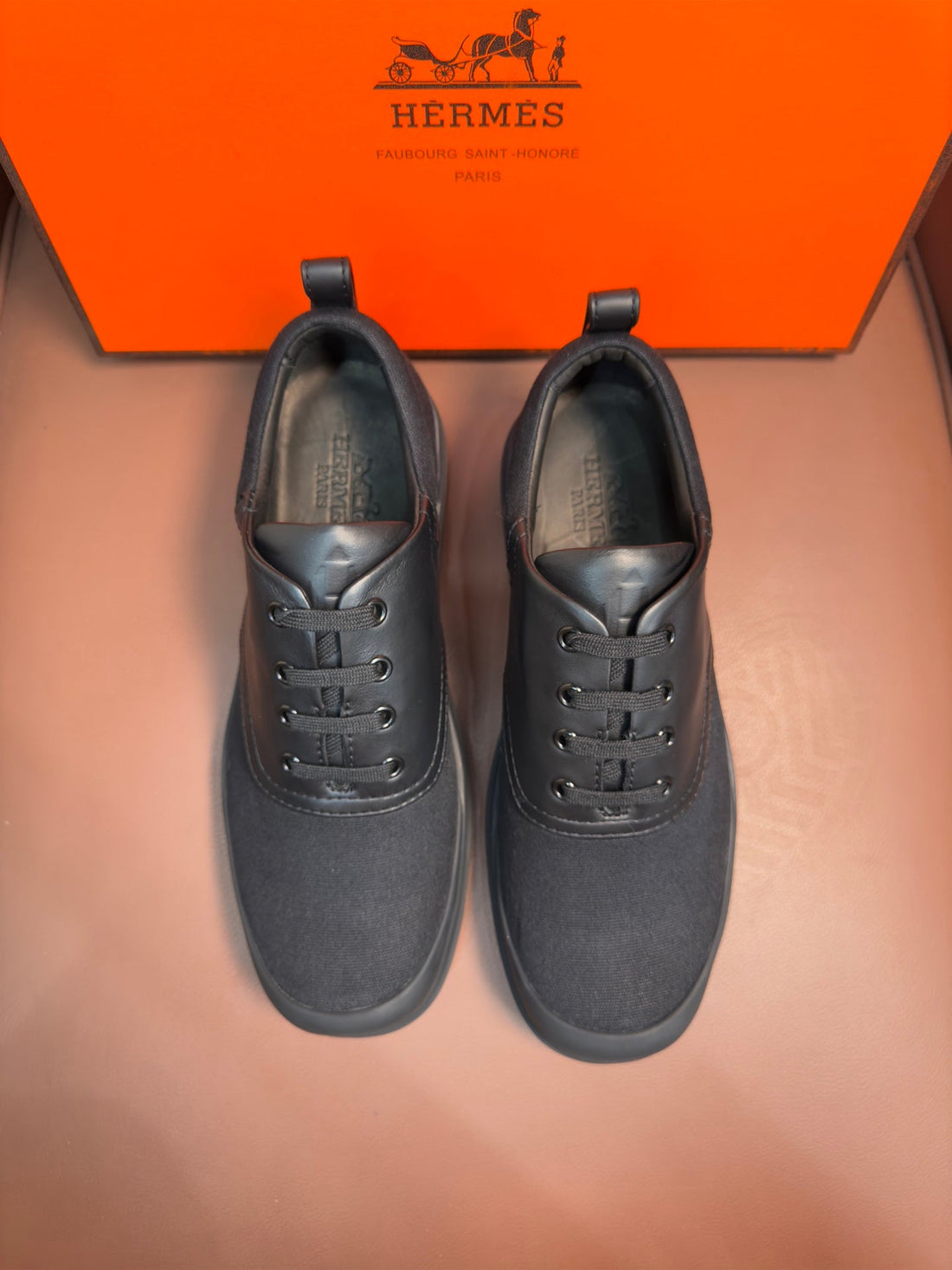 HM Men's Kool Oxford Sneaker Black Calfskin 653621