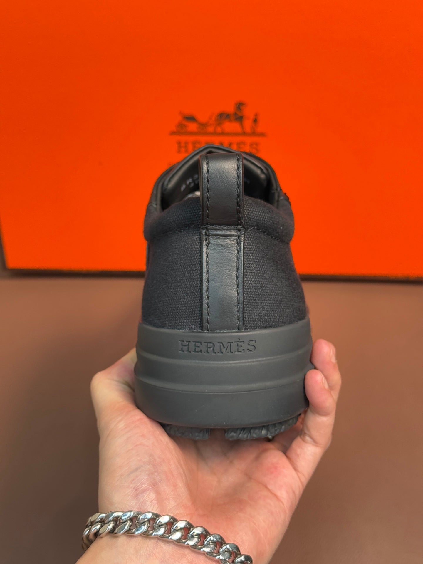 HM Men's Kool Oxford Sneaker Black Calfskin 653621