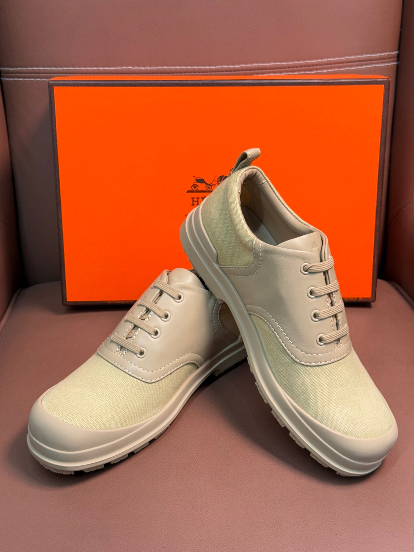 HM Men's Kool Oxford Sneaker Beige Calfskin 653622