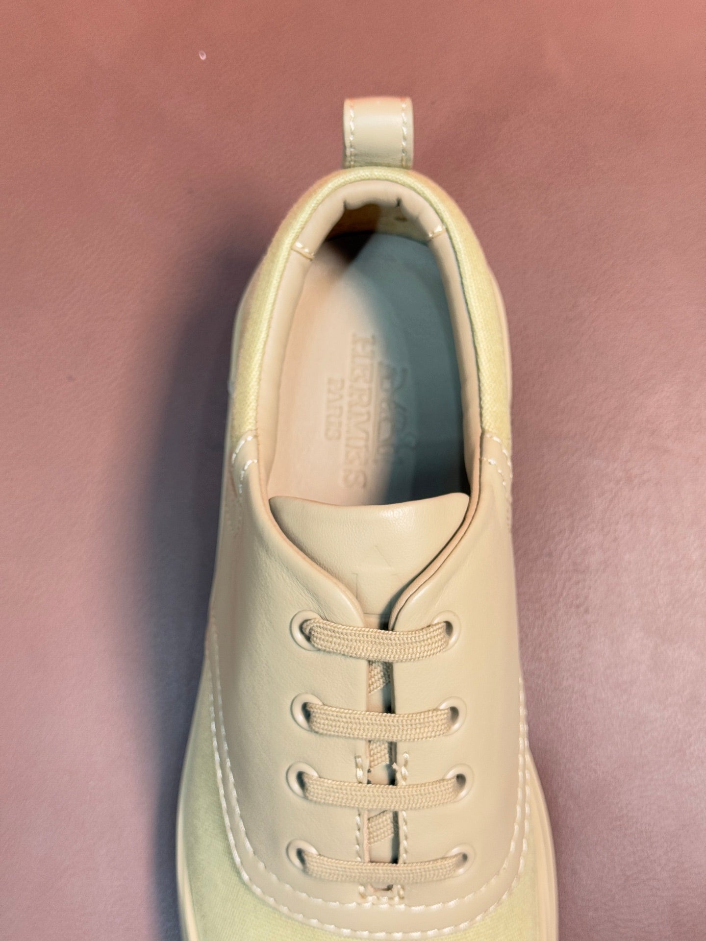 HM Men's Kool Oxford Sneaker Beige Calfskin 653622