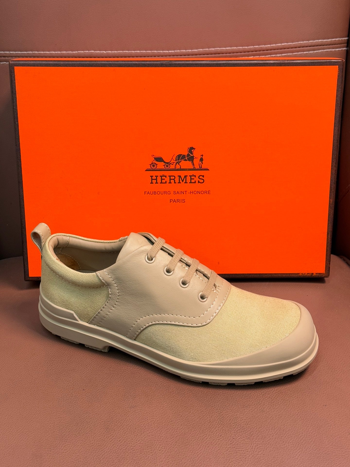 HM Men's Kool Oxford Sneaker Beige Calfskin 653622