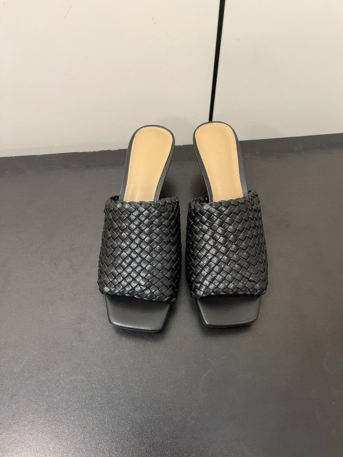 knot mule 55 black lambskin