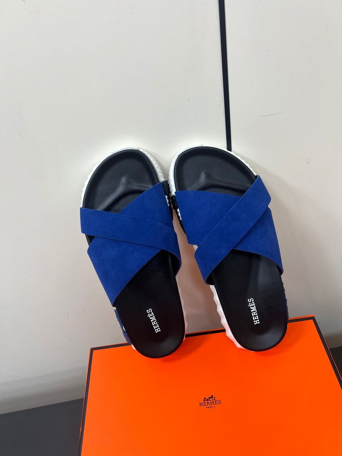 HM Infra Slippers Blue Cowhide 315080