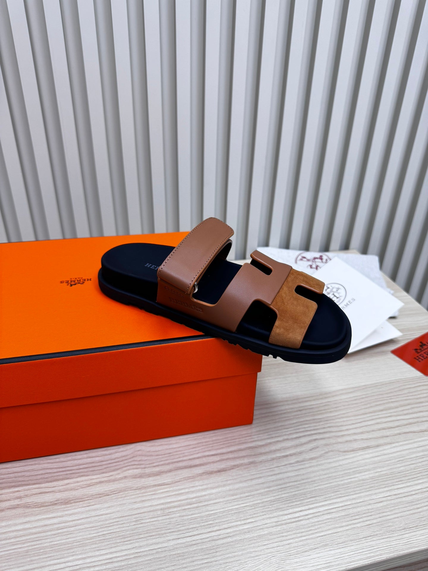 HM Chypre Sandal In Brown Mix Black Cowhide And Suede 968870