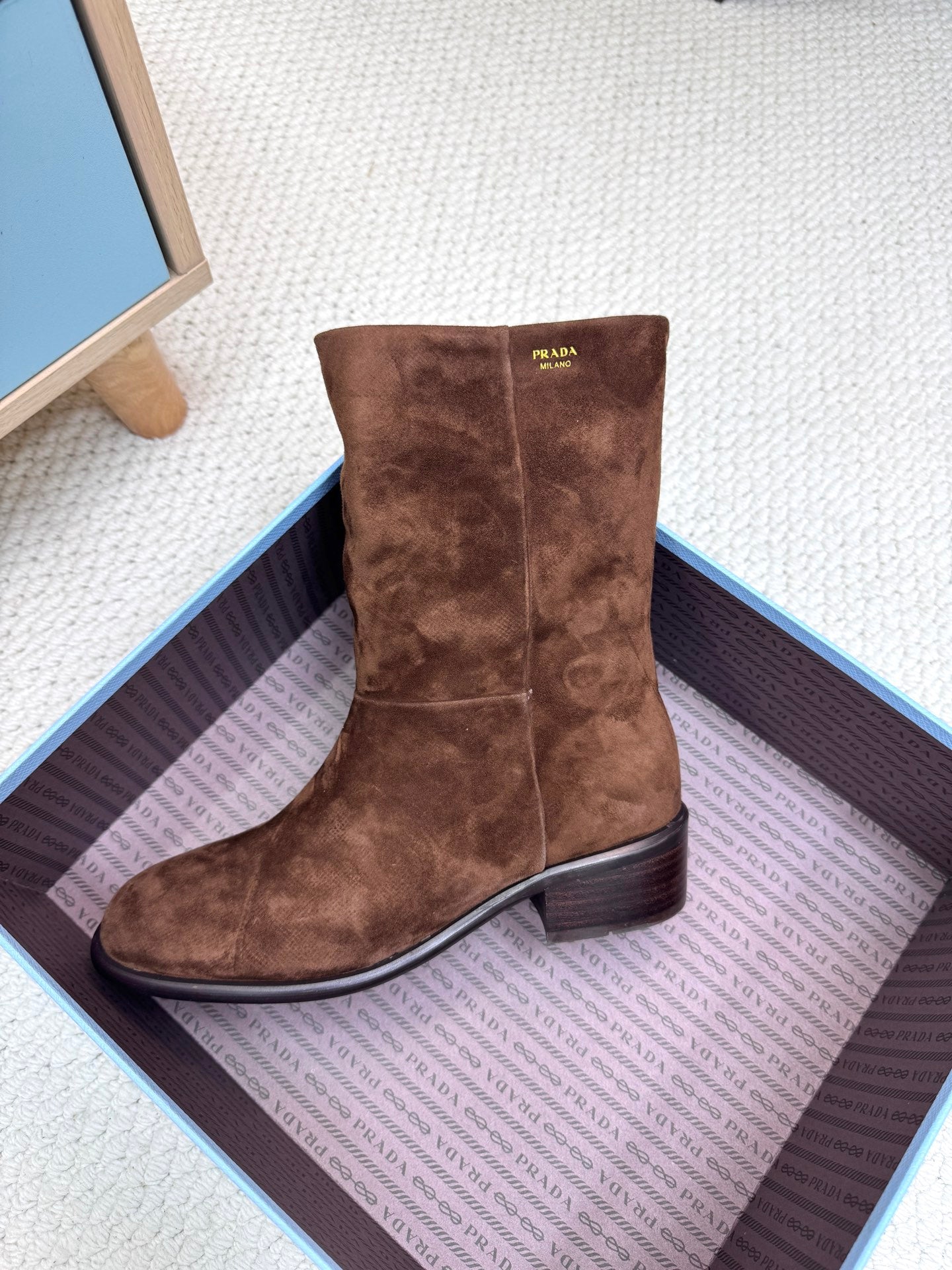 PRA latest mid-length boots dark brown suede 443660