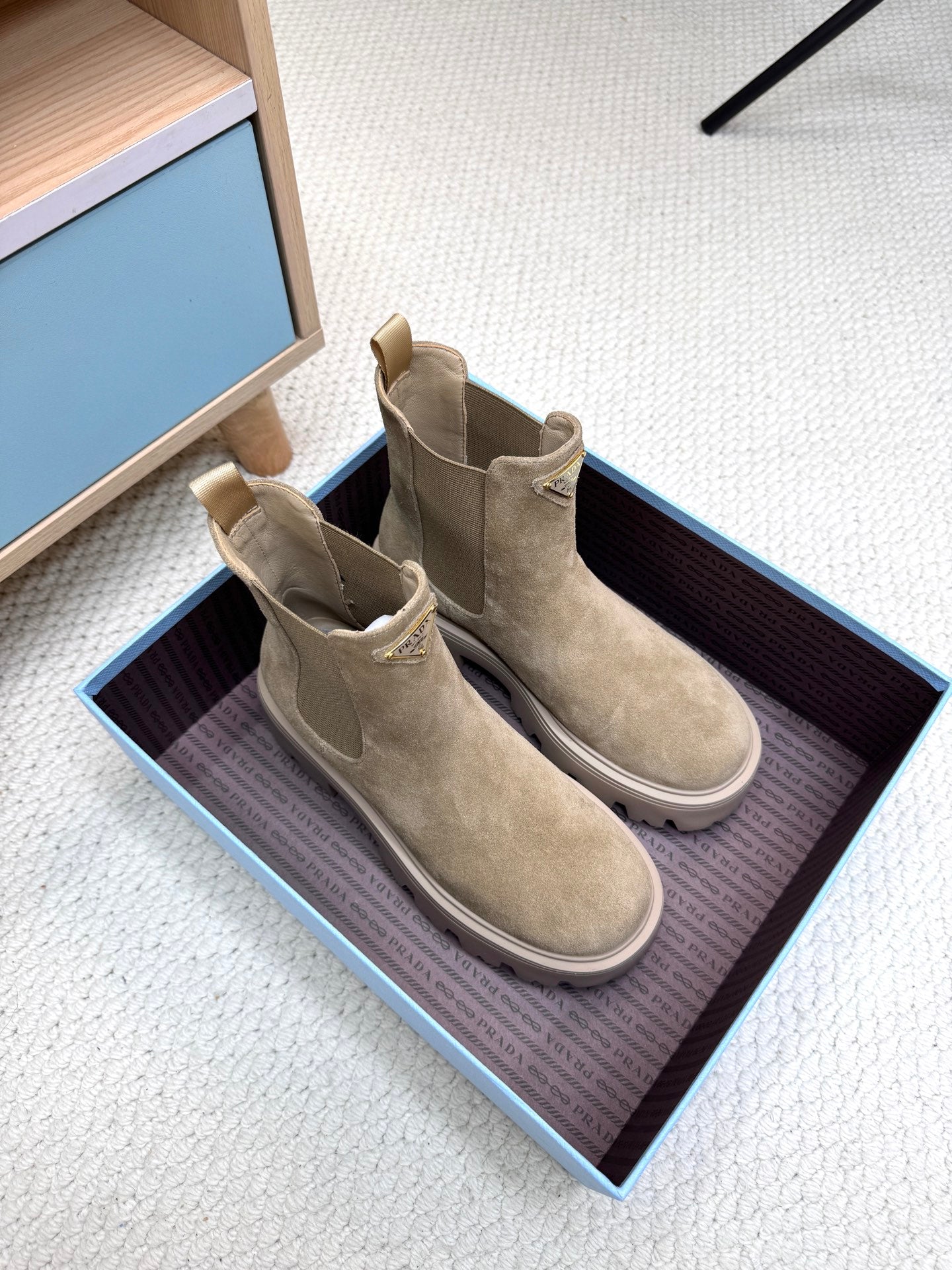 PRA ankle boots light taupe beige suede 443664