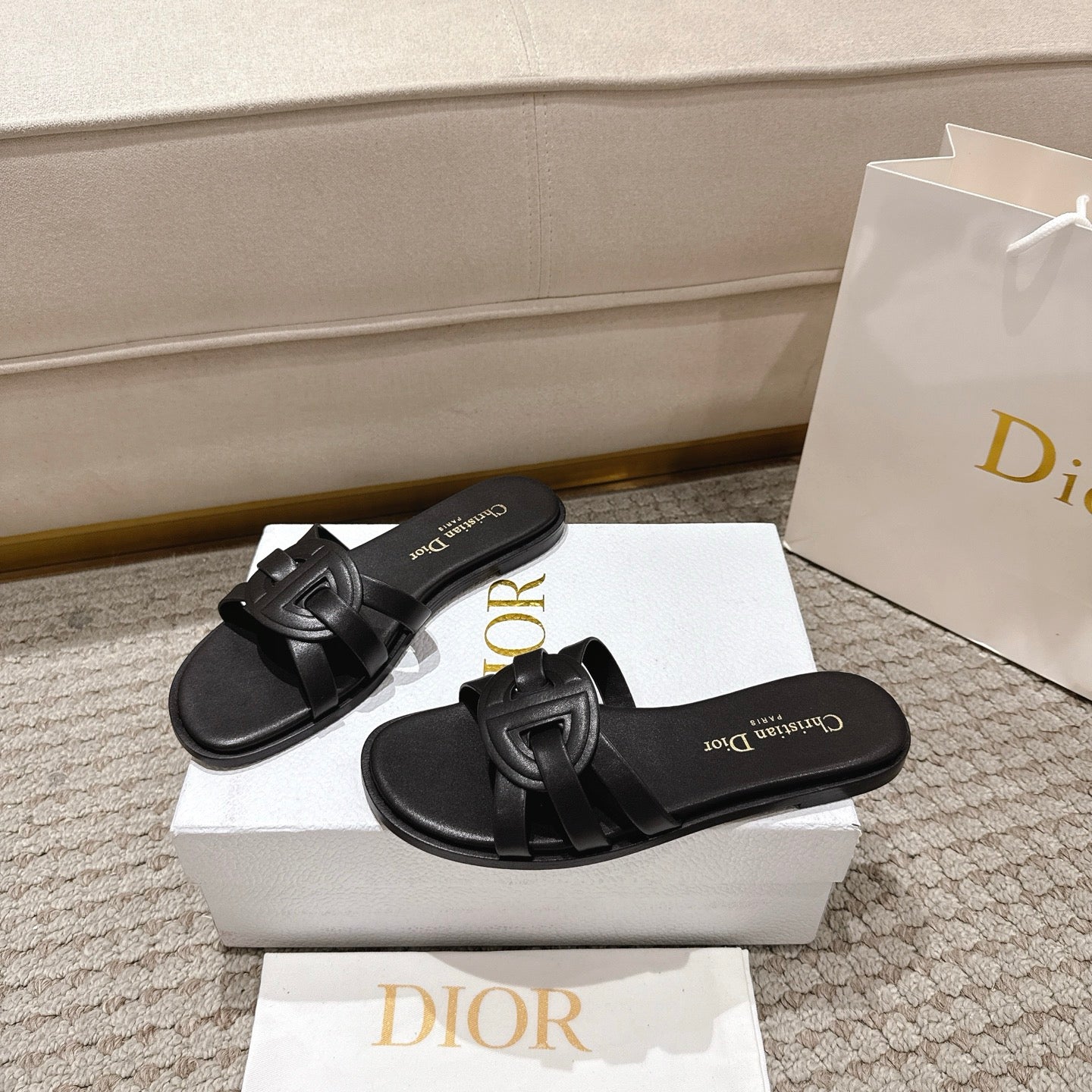 CD 25 high-top sandals black calfskin 396106