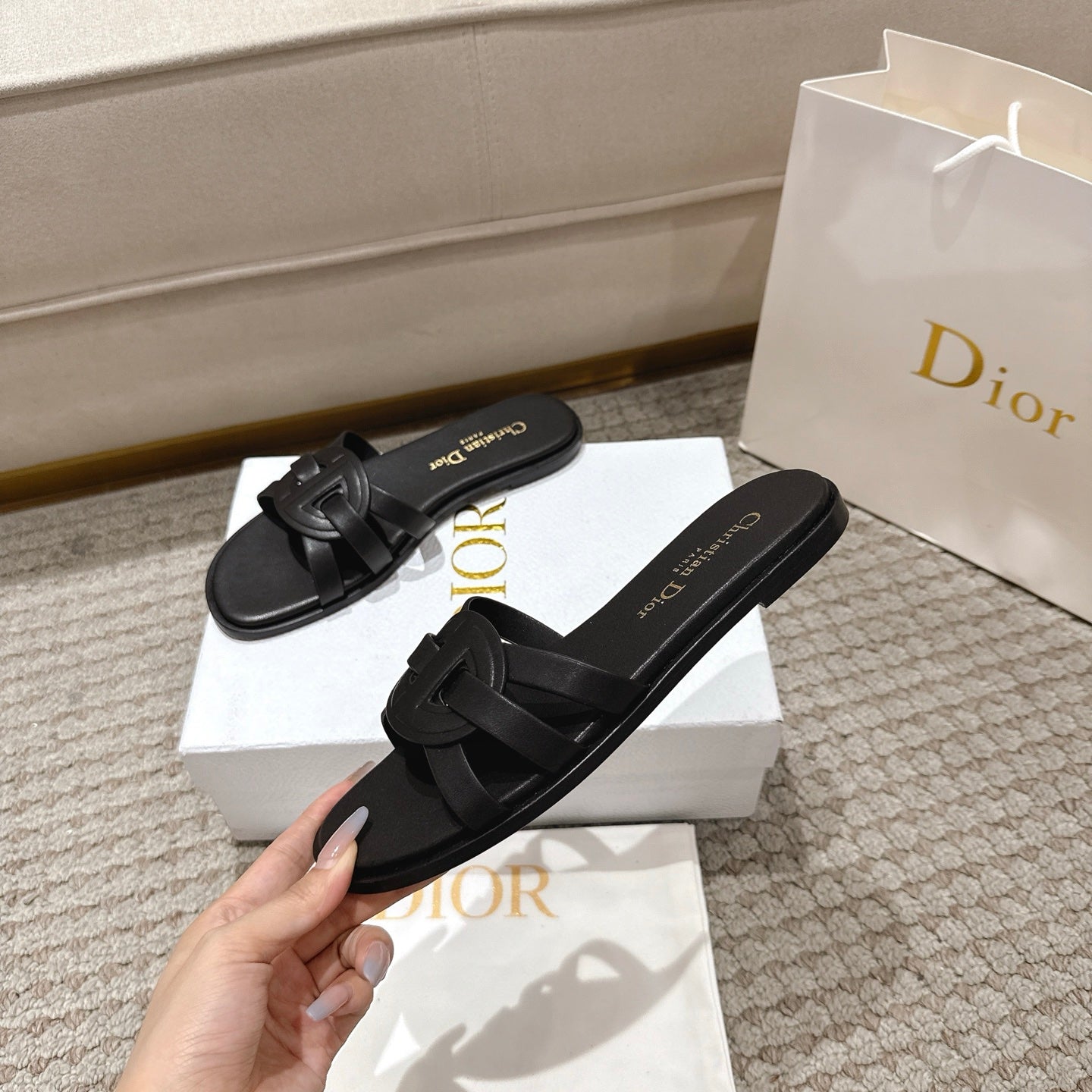 CD 25 high-top sandals black calfskin 396106