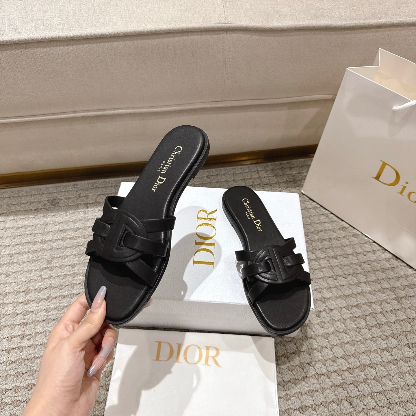 CD 25 high-top sandals black calfskin 396106