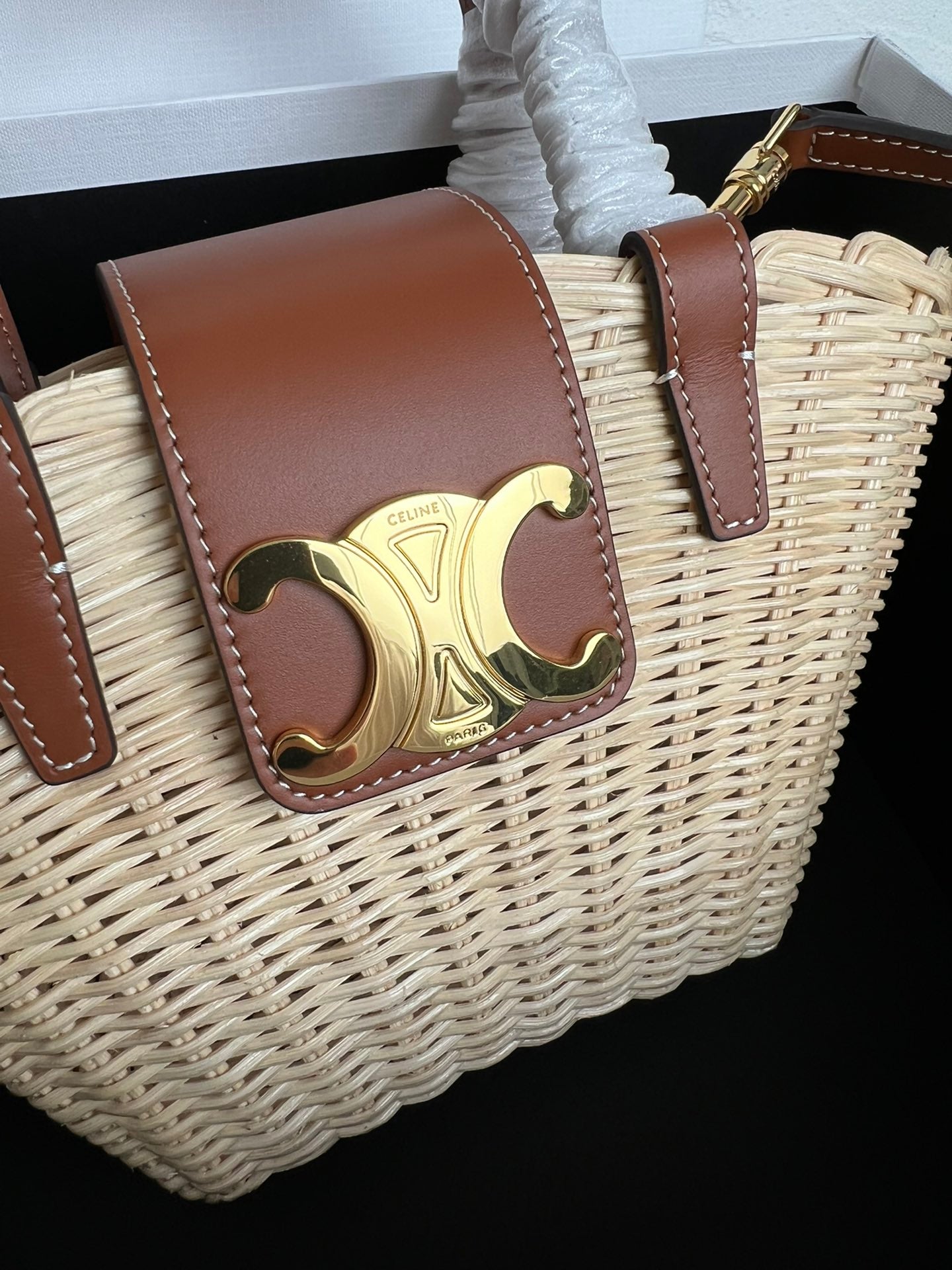 Celine Teen Couffin 32cm Wicker Brown Calfskin