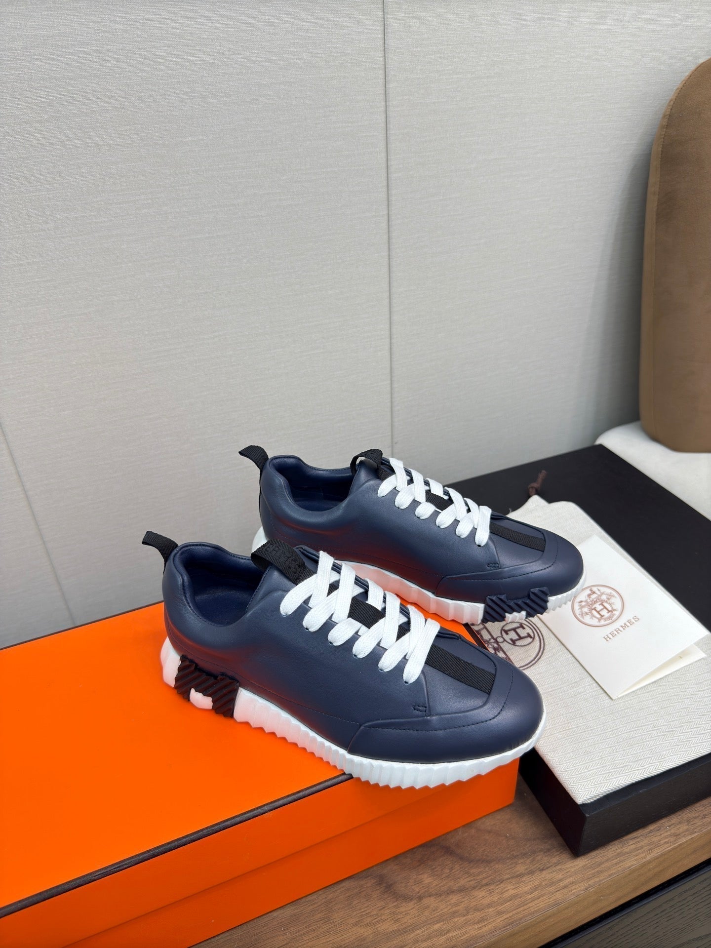 HM Bouncing Sneaker Navy Blue Calfskin 213526