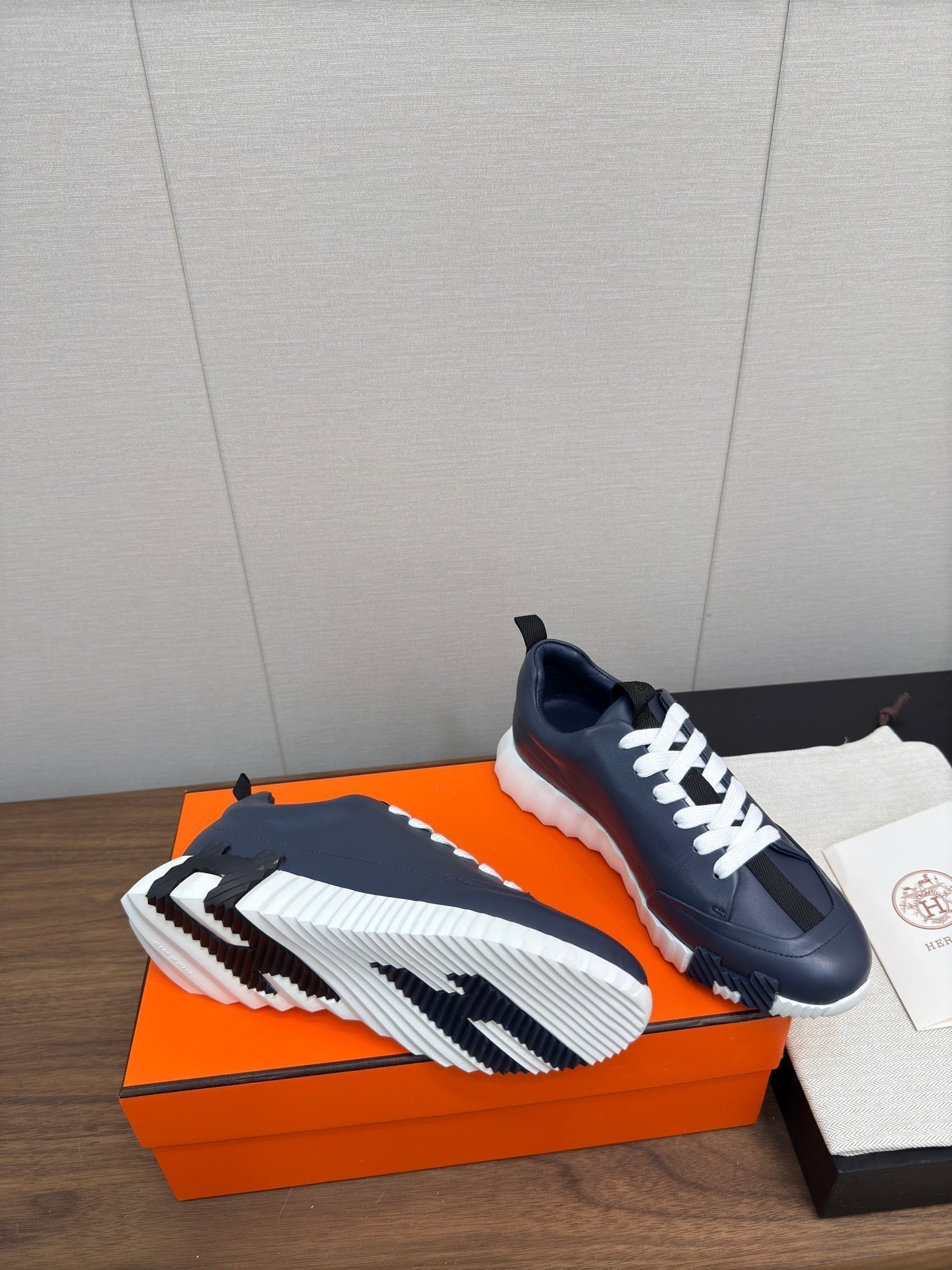 HM Bouncing Sneaker Navy Blue Calfskin 213526