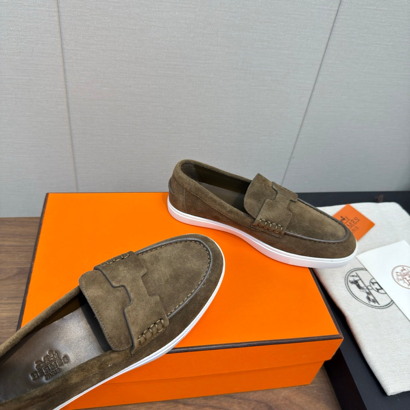 HM 25 Loafers Moss Green Cowhide 329173