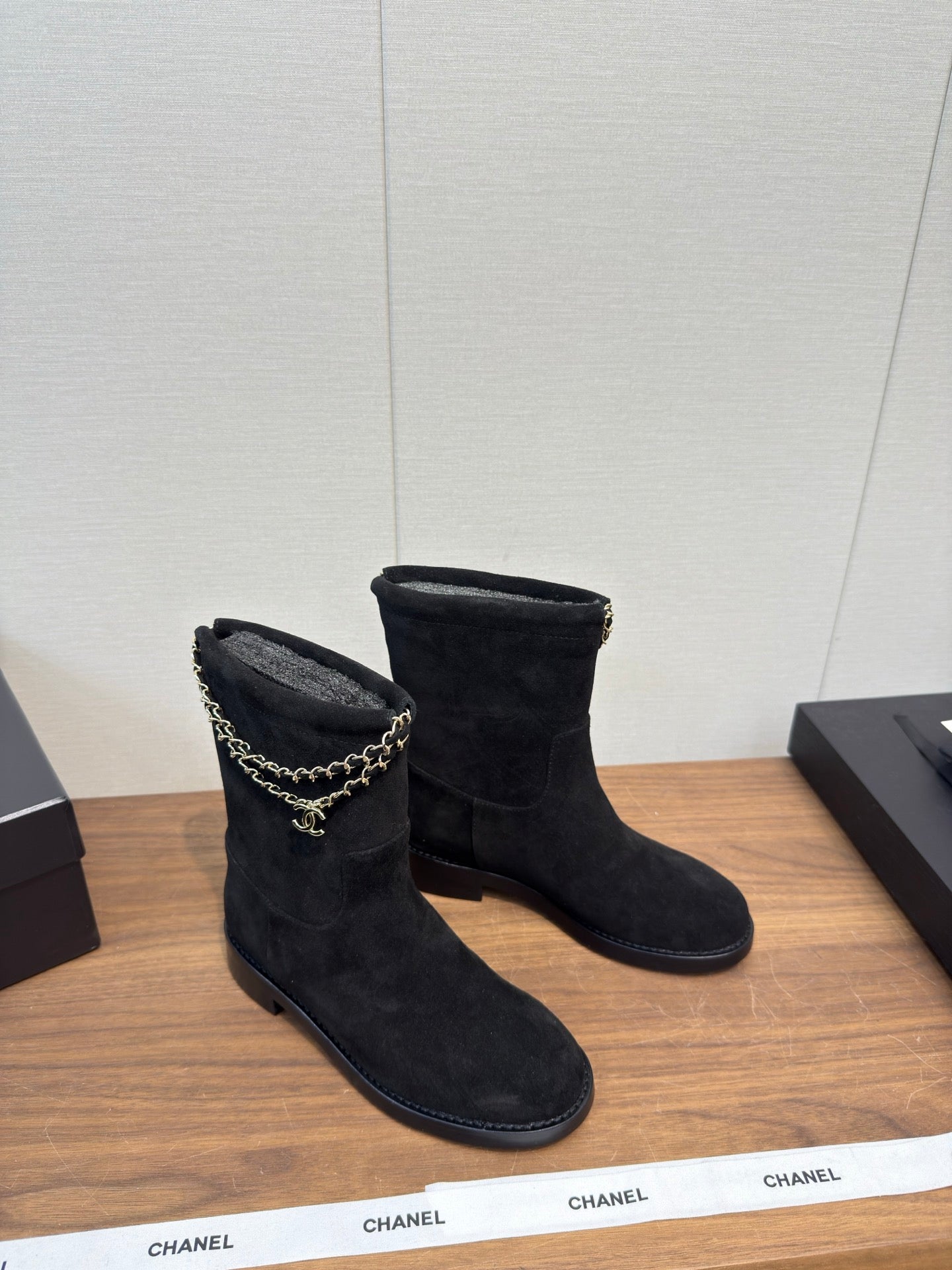 Chanel 25 Boot Black Suede 465610