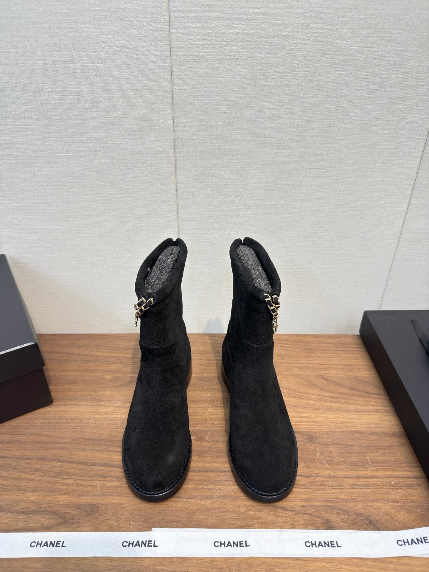 Chanel 25 Boot Black Suede 465610