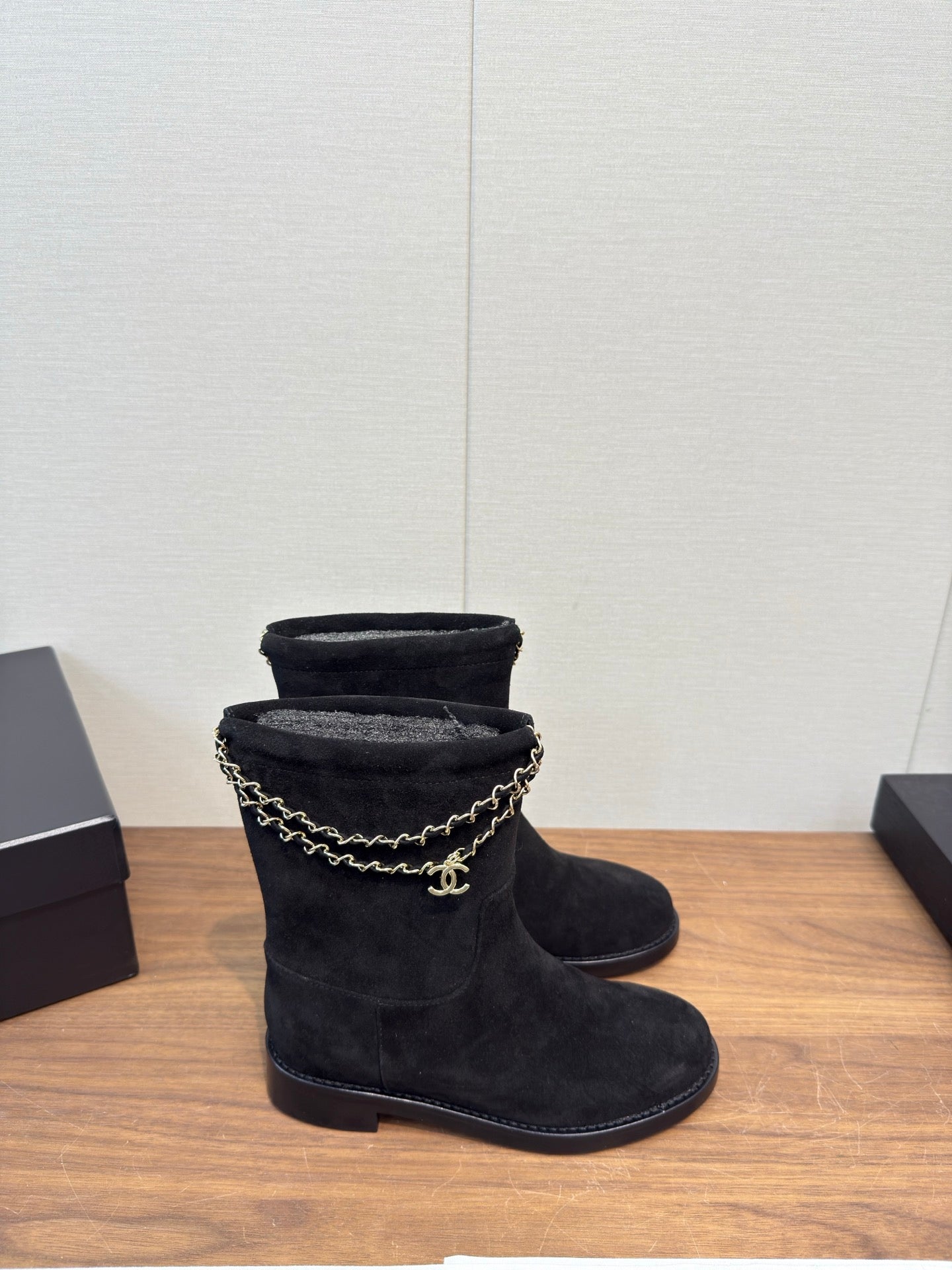 Chanel 25 Boot Black Suede 465610