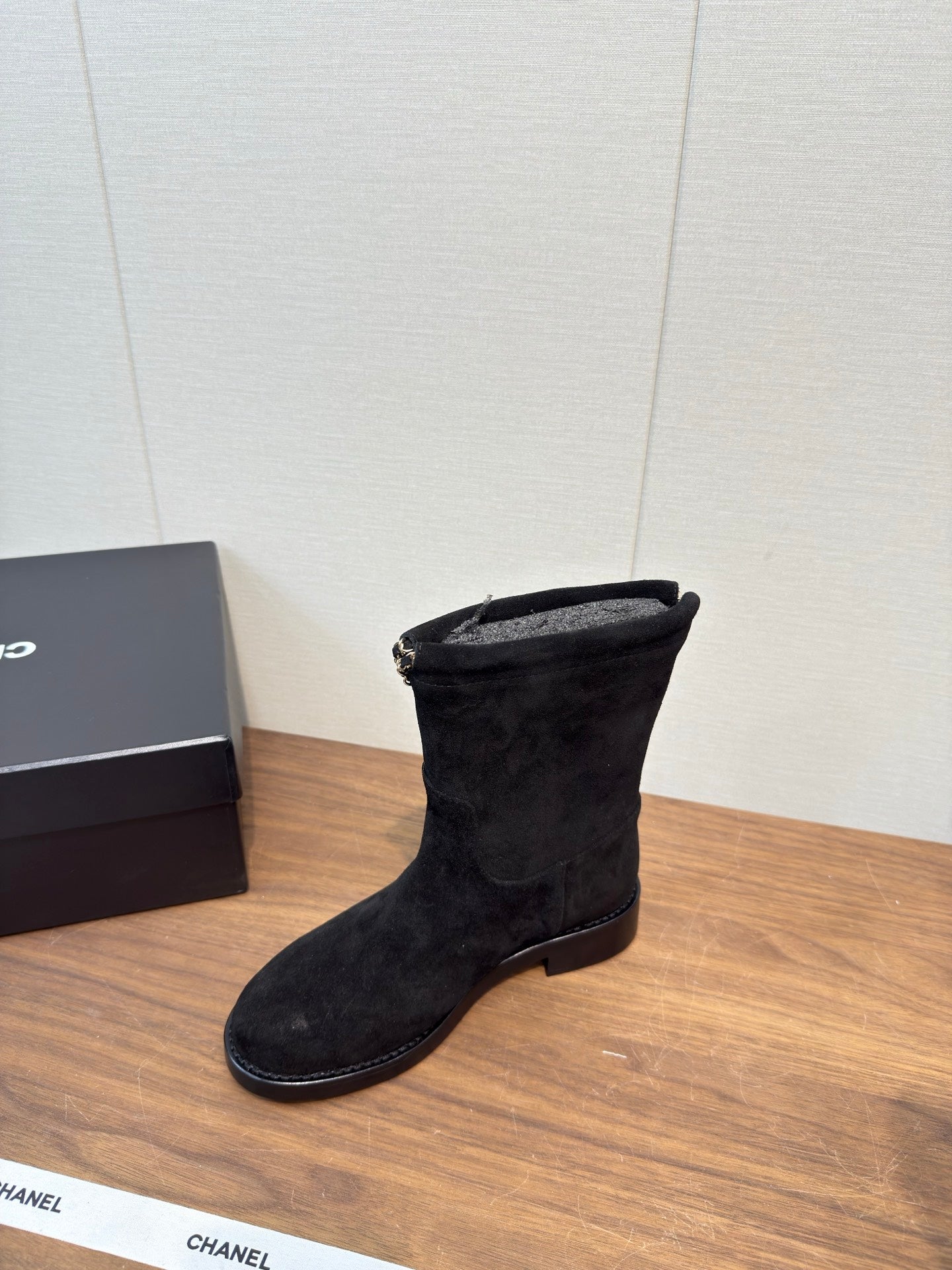 Chanel 25 Boot Black Suede 465610